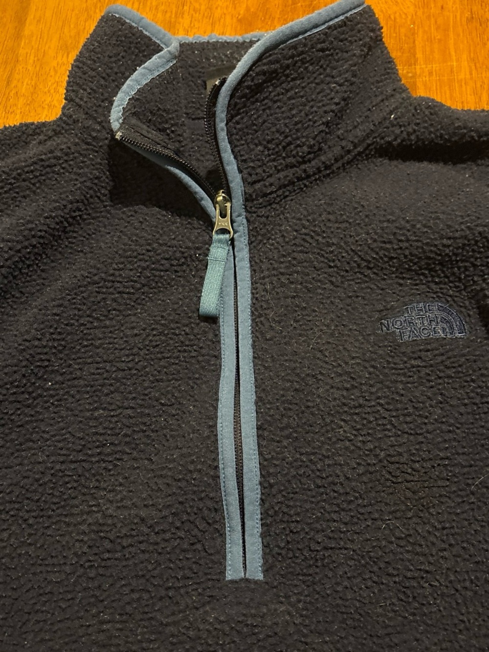 The North Face Kids Black Fleece Pullover with Gray Trim